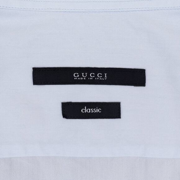 Gucci Classic Dress Shirt Embroidery Men's 15.5 Light Blue - Picture 7 of 10